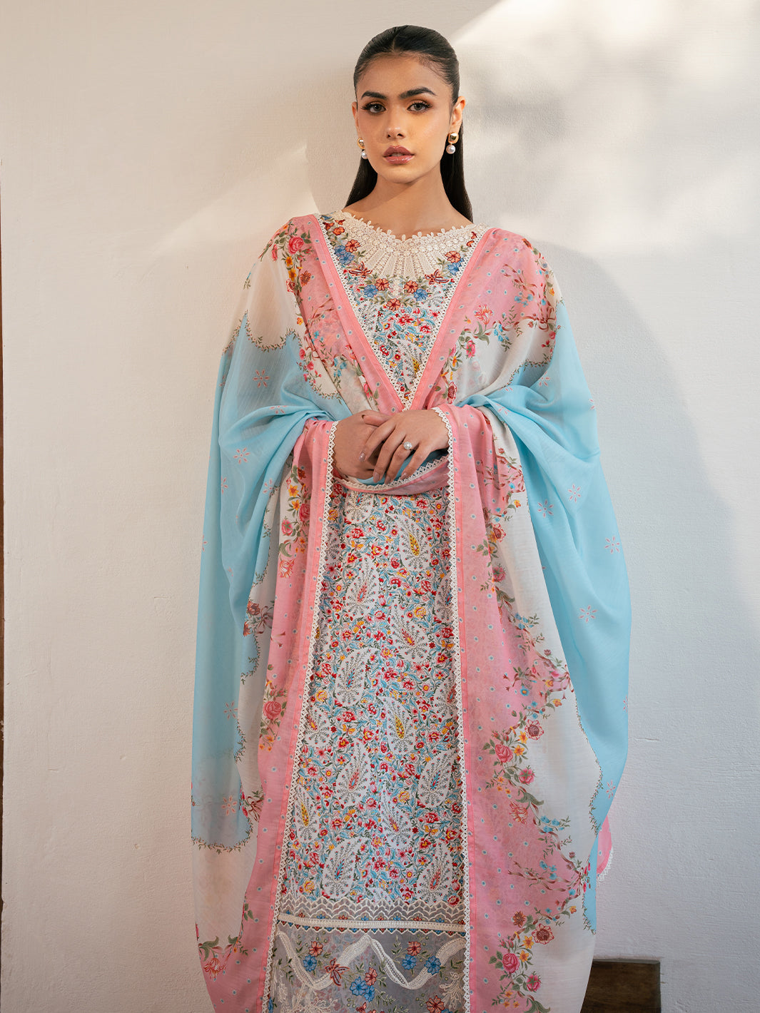 Bin Ilyas | Hazel Printed Lawn 25 | 2072 - A - Official Bin Ilyas - Agha Fabrics UK