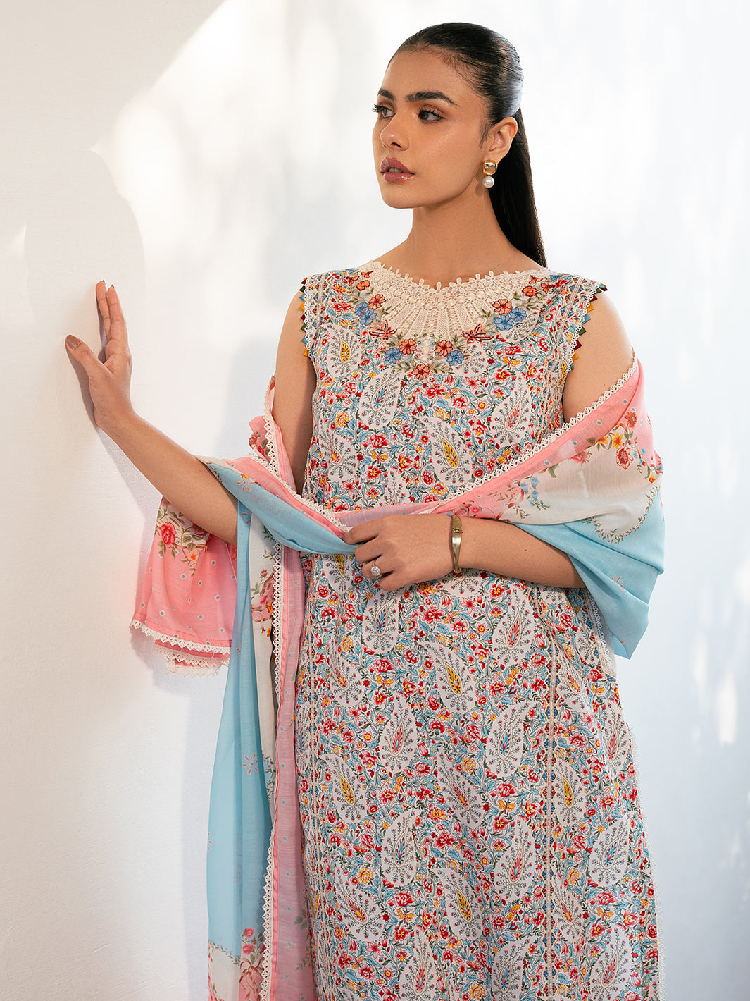 Bin Ilyas | Hazel Printed Lawn 25 | 2072 - A - Official Bin Ilyas - Agha Fabrics UK