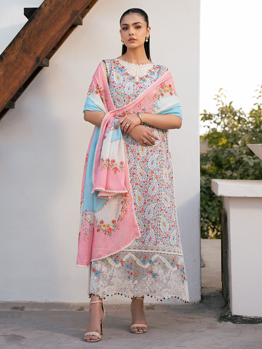 Bin Ilyas | Hazel Printed Lawn 25 | 2072 - A - Official Bin Ilyas - Agha Fabrics UK