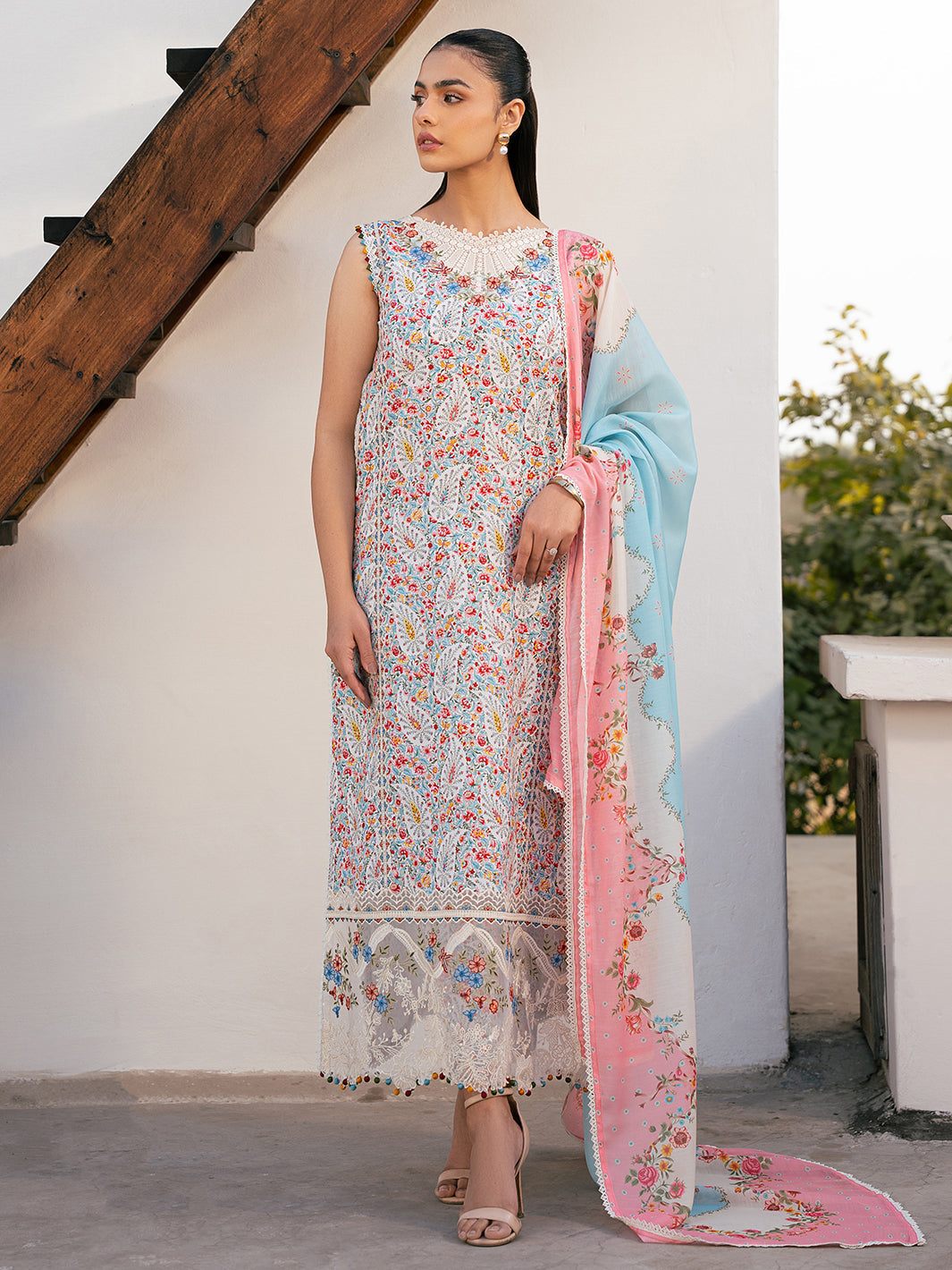 Bin Ilyas | Hazel Printed Lawn 25 | 2072 - A - Official Bin Ilyas - Agha Fabrics UK