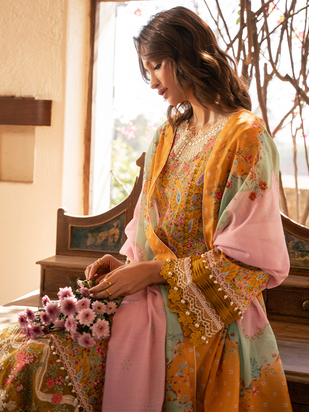 Bin Ilyas | Hazel Printed Lawn 25 | 2072 - B - Official Bin Ilyas - Agha Fabrics UK