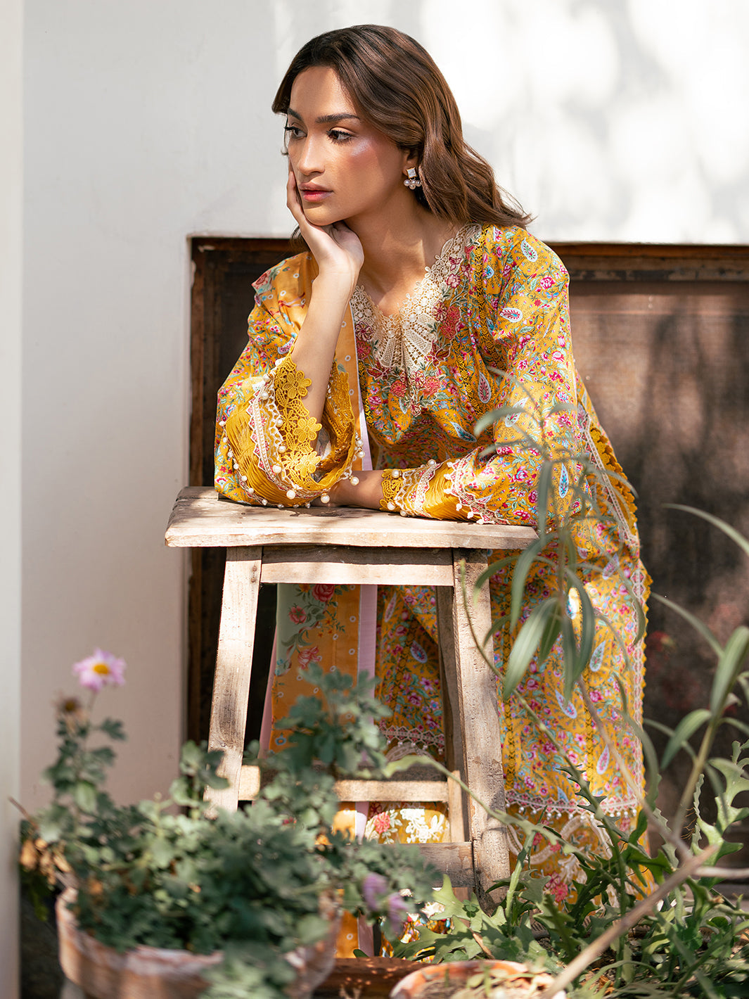 Bin Ilyas | Hazel Printed Lawn 25 | 2072 - B - Official Bin Ilyas - Agha Fabrics UK