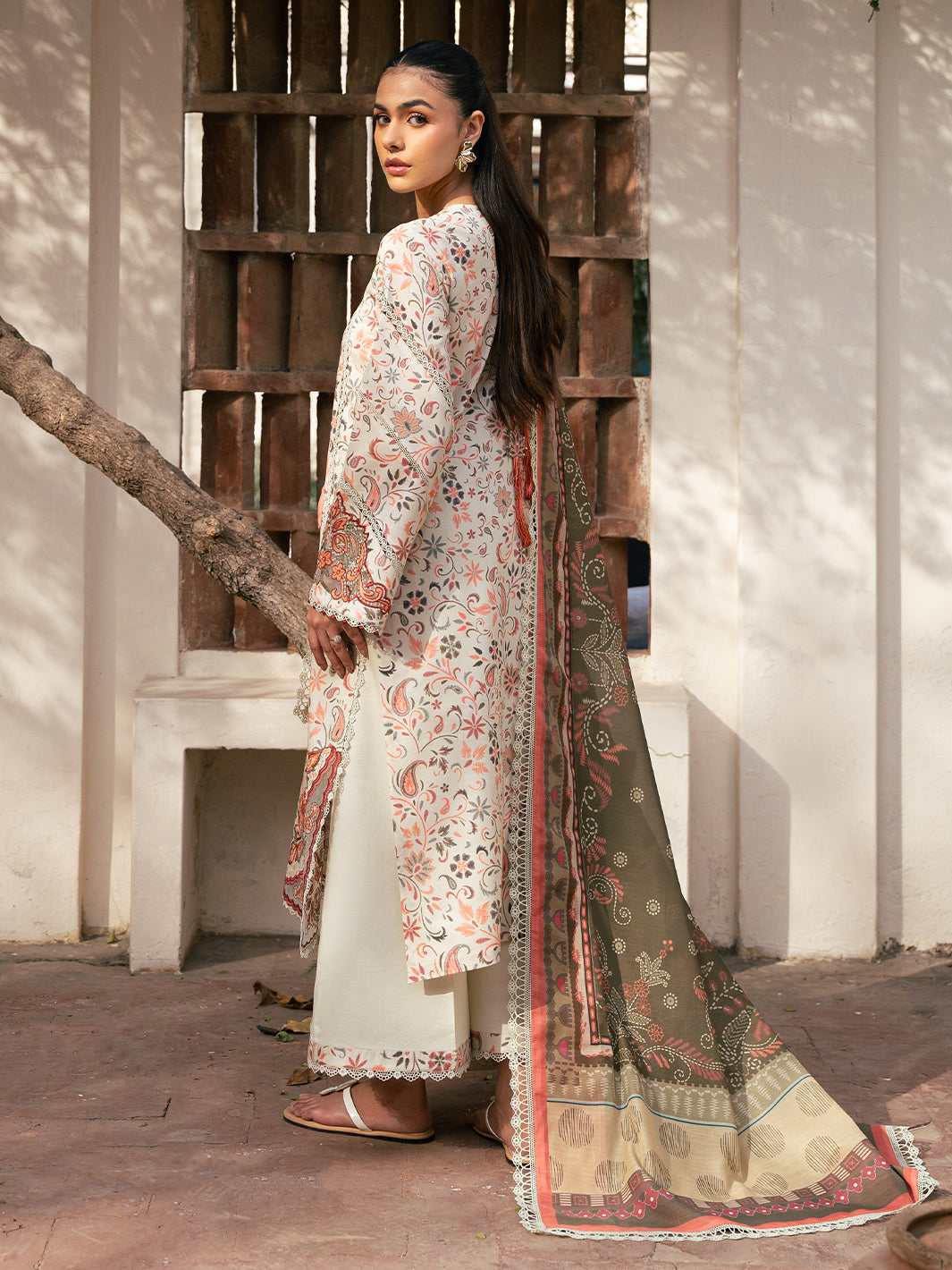Bin Ilyas | Hazel Printed Lawn 25 | 2073 - A - Official Bin Ilyas - Agha Fabrics UK