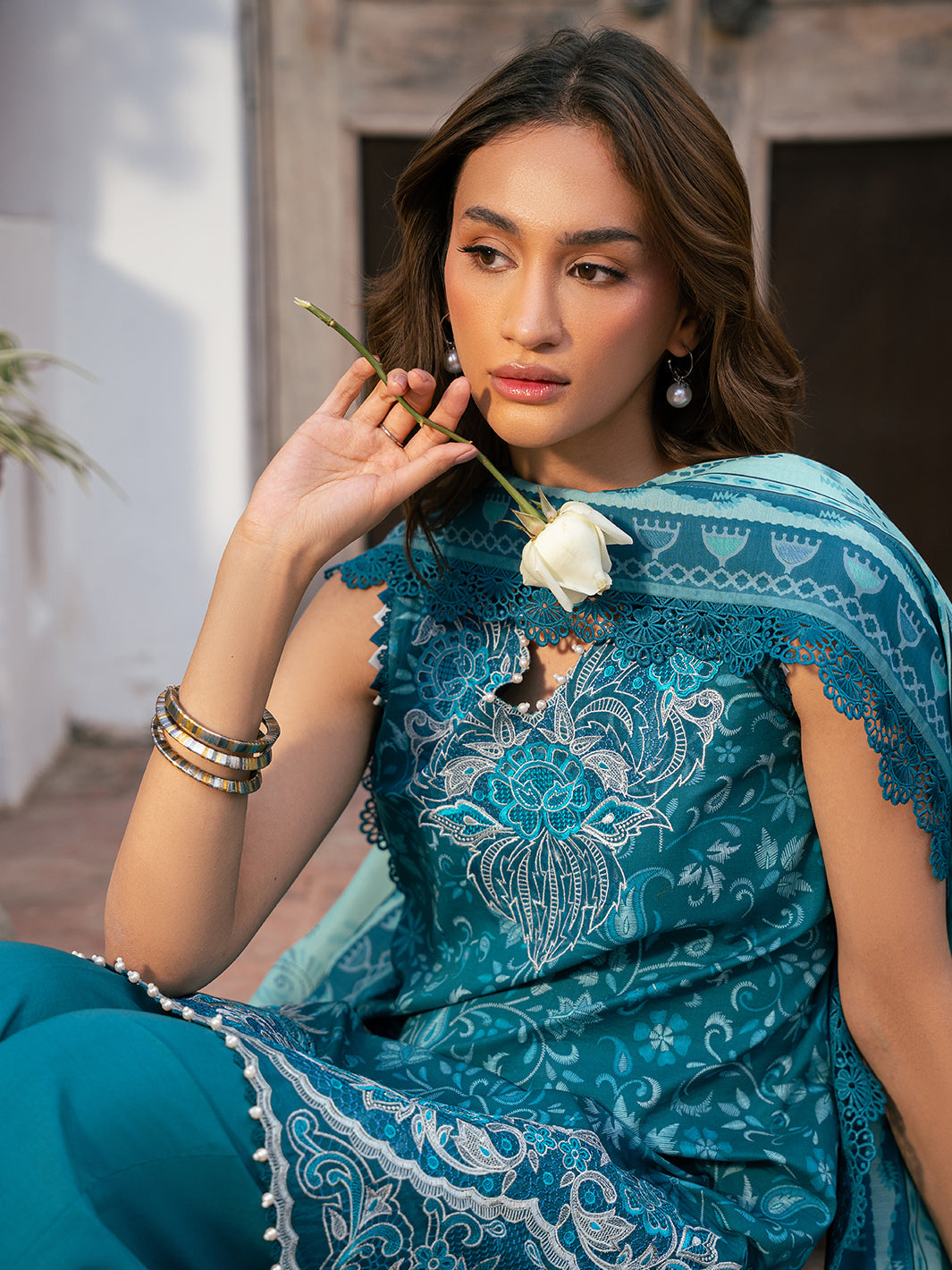 Bin Ilyas | Hazel Printed Lawn 25 | 2073 - B - Official Bin Ilyas - Agha Fabrics UK