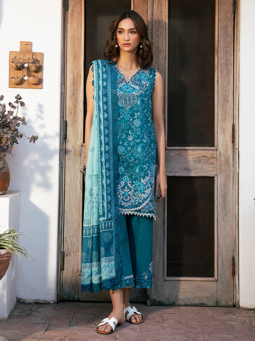 Bin Ilyas | Hazel Printed Lawn 25 | 2073 - B - Official Bin Ilyas - Agha Fabrics UK