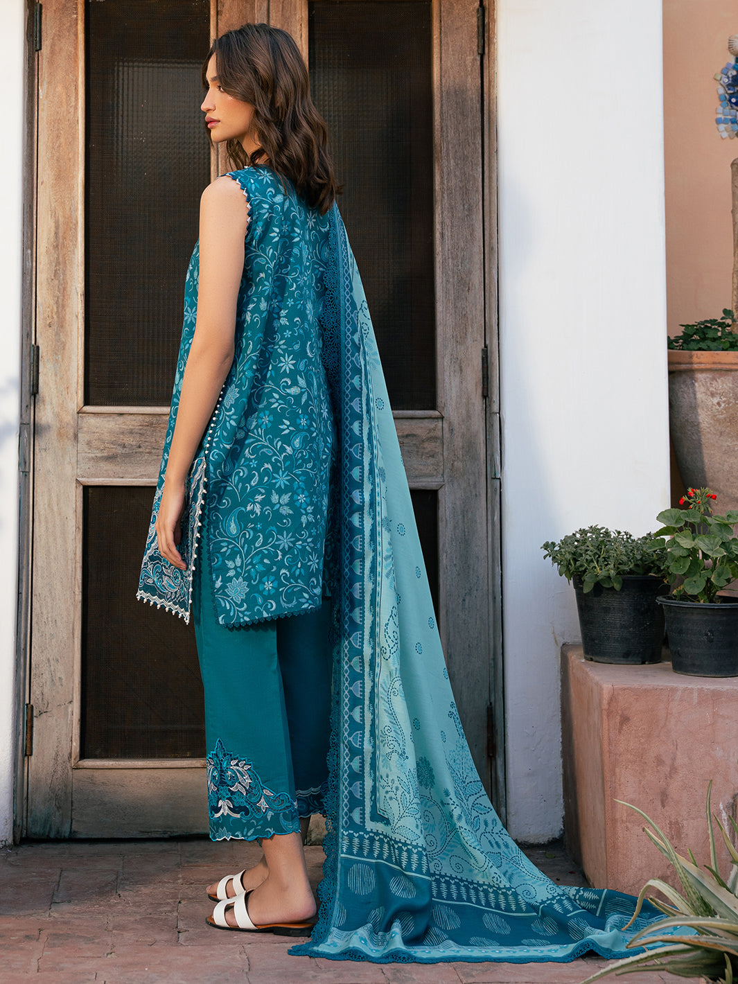 Bin Ilyas | Hazel Printed Lawn 25 | 2073 - B - Official Bin Ilyas - Agha Fabrics UK