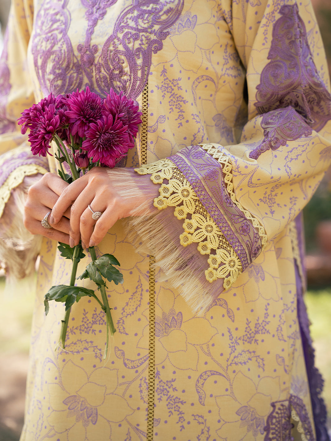 Bin Ilyas | Hazel Printed Lawn 25 | 2074 - A - Official Bin Ilyas - Agha Fabrics UK