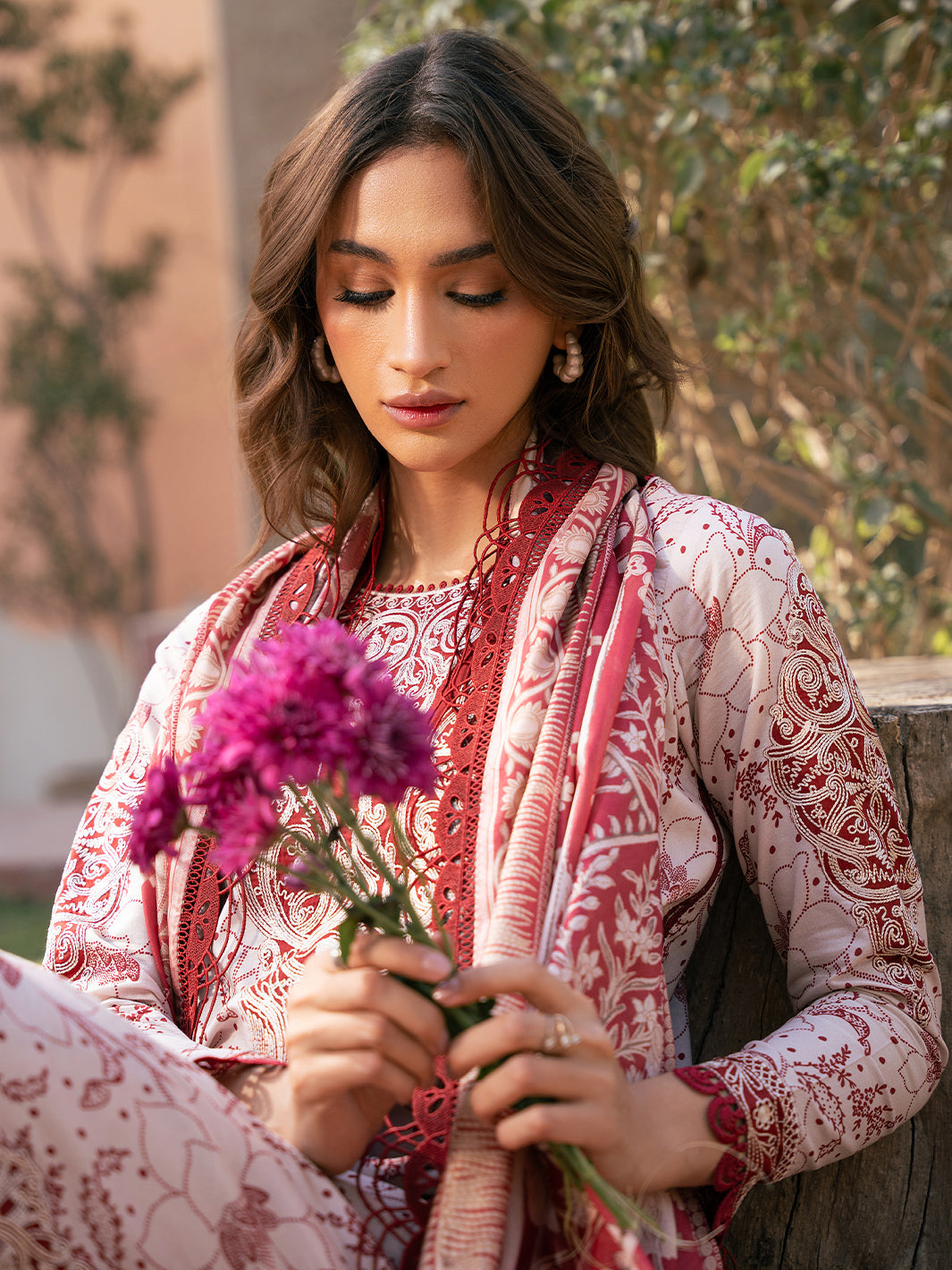 Bin Ilyas | Hazel Printed Lawn 25 | 2074 - B - Official Bin Ilyas - Agha Fabrics UK