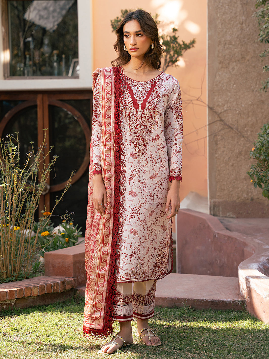 Bin Ilyas | Hazel Printed Lawn 25 | 2074 - B - Official Bin Ilyas - Agha Fabrics UK