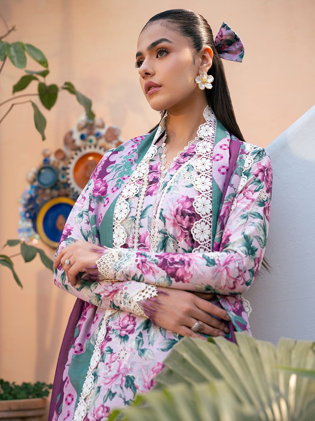 Bin Ilyas | Hazel Printed Lawn 25 | 2075 - A - Official Bin Ilyas - Agha Fabrics UK