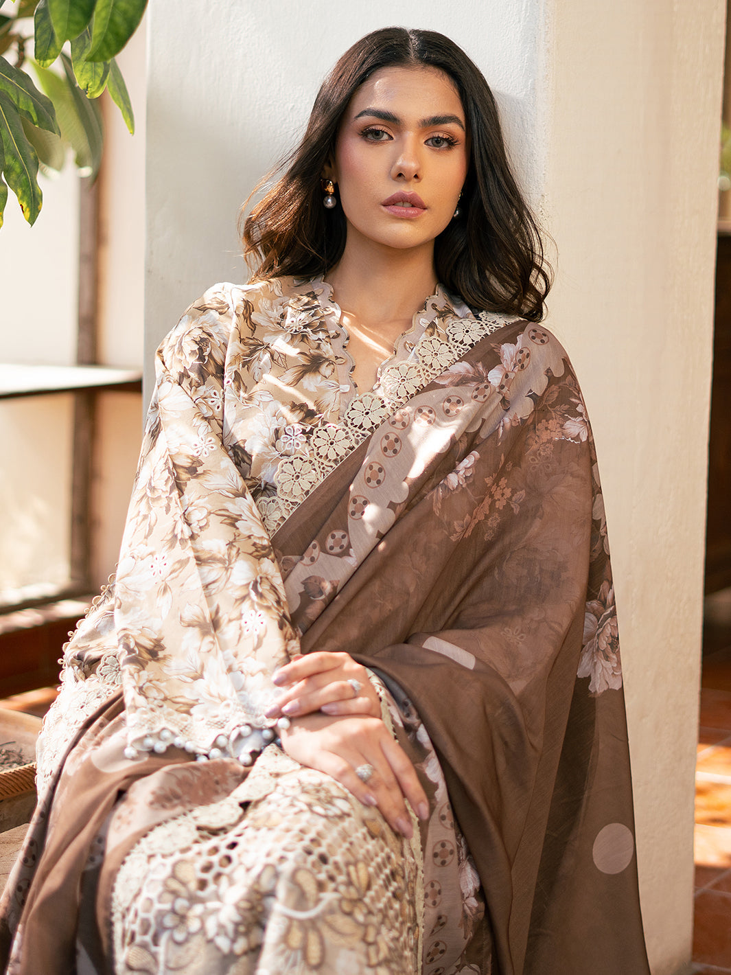 Bin Ilyas | Hazel Printed Lawn 25 | 2075 - B - Official Bin Ilyas - Agha Fabrics UK