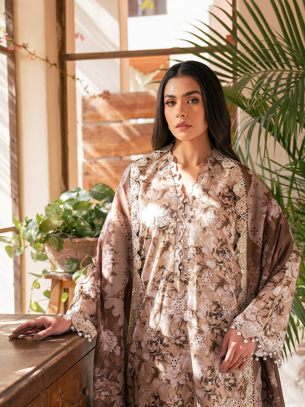 Bin Ilyas | Hazel Printed Lawn 25 | 2075 - B - Official Bin Ilyas - Agha Fabrics UK