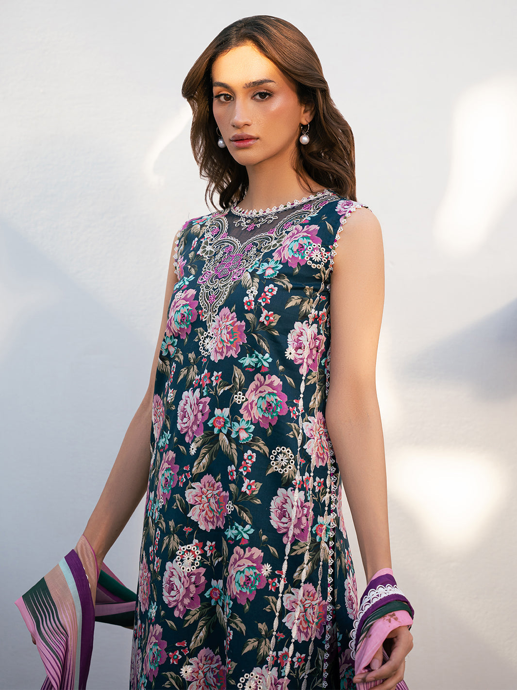 Bin Ilyas | Hazel Printed Lawn 25 | 2076 - A - Official Bin Ilyas - Agha Fabrics UK