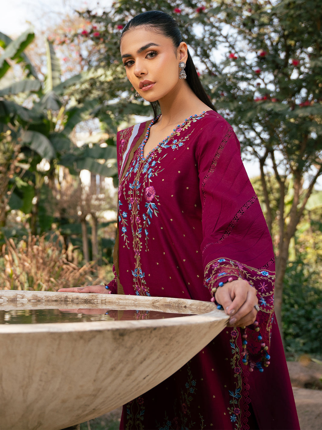 Bin Ilyas | Hazel Printed Lawn 25 | 2078 - A - Official Bin Ilyas - Agha Fabrics UK