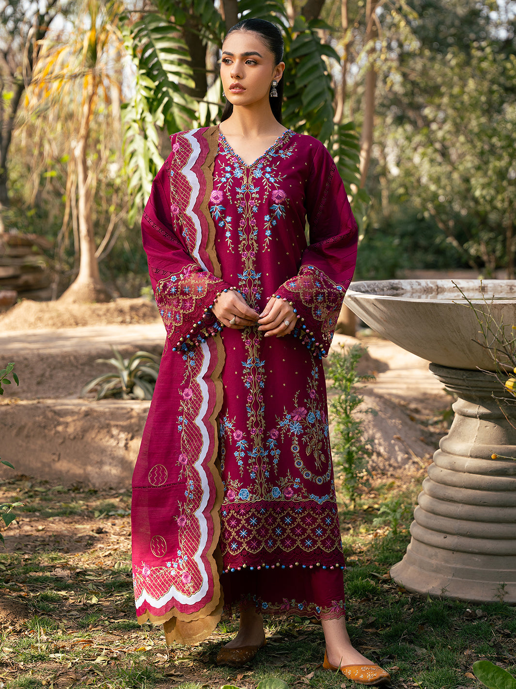 Bin Ilyas | Hazel Printed Lawn 25 | 2078 - A - Official Bin Ilyas - Agha Fabrics UK