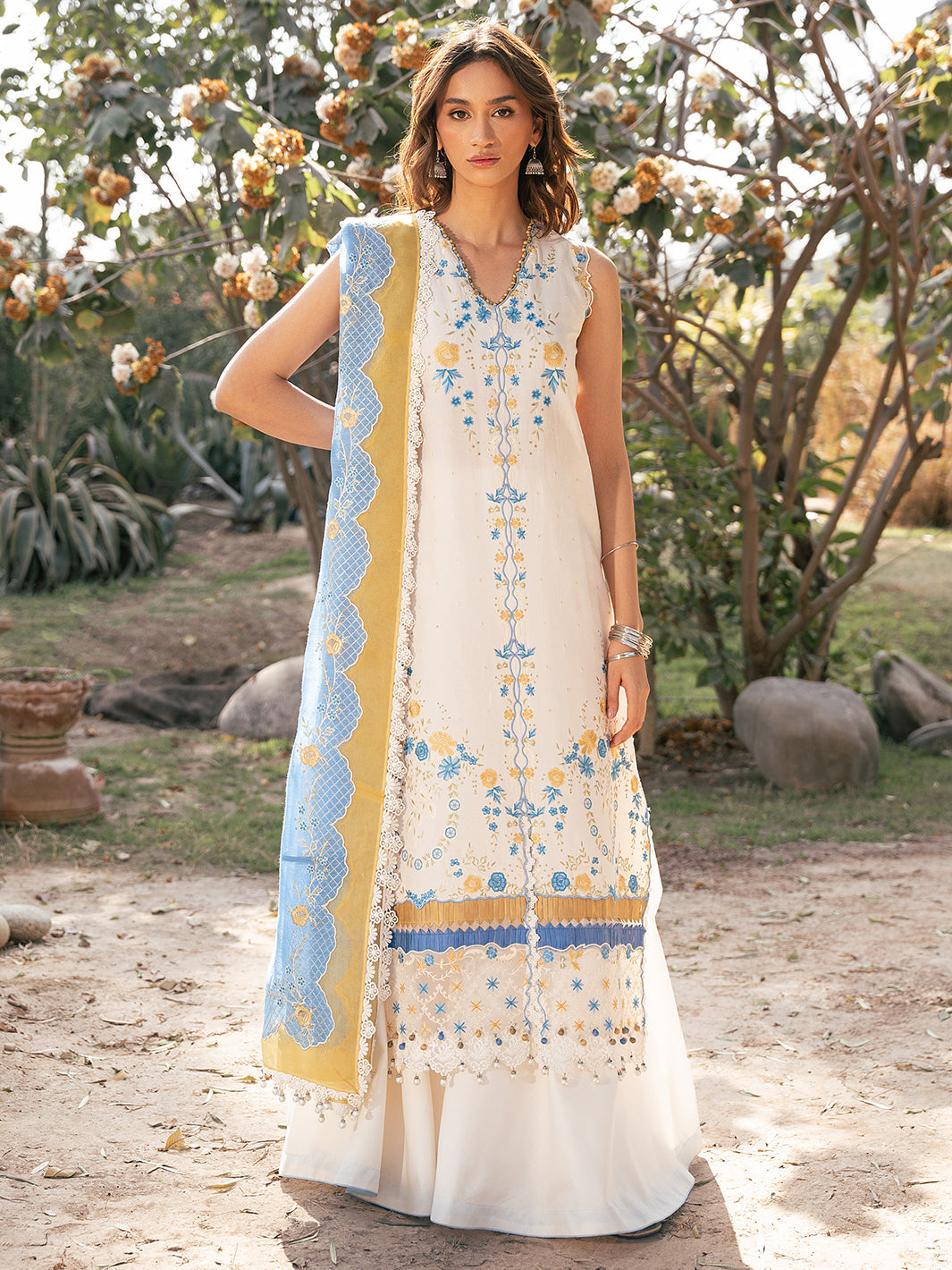 Bin Ilyas | Hazel Printed Lawn 25 | 2078 - B - Official Bin Ilyas - Agha Fabrics UK