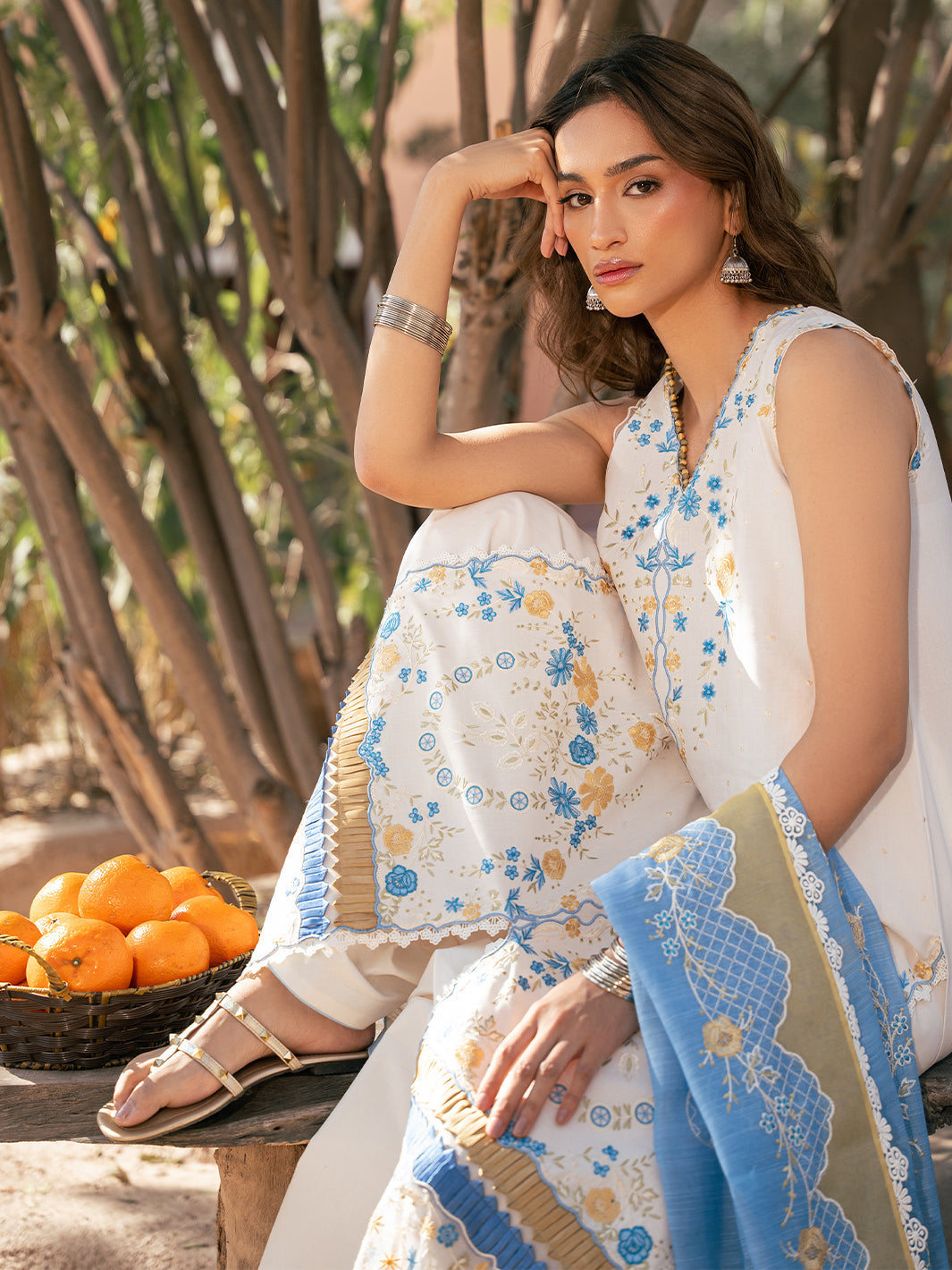 Bin Ilyas | Hazel Printed Lawn 25 | 2078 - B - Official Bin Ilyas - Agha Fabrics UK