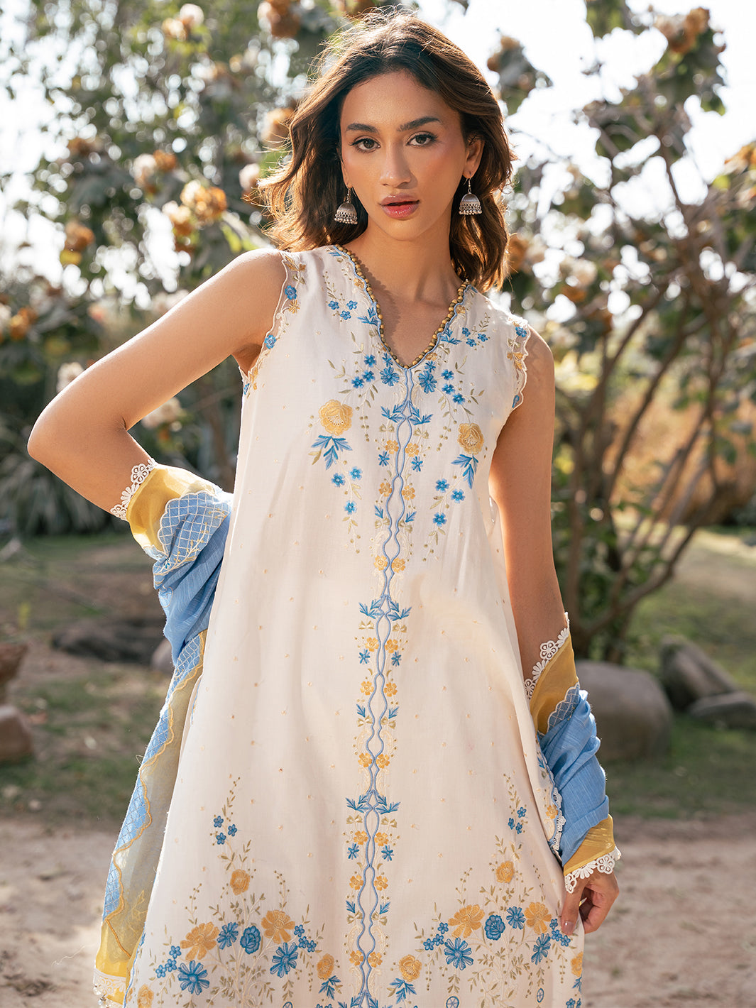 Bin Ilyas | Hazel Printed Lawn 25 | 2078 - B - Official Bin Ilyas - Agha Fabrics UK