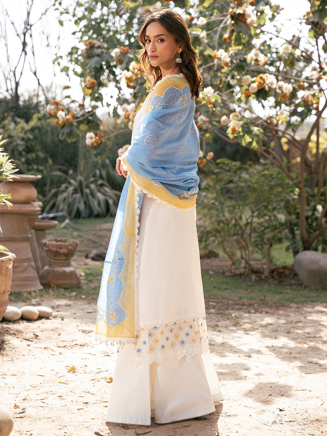 Bin Ilyas | Hazel Printed Lawn 25 | 2078 - B - Official Bin Ilyas - Agha Fabrics UK