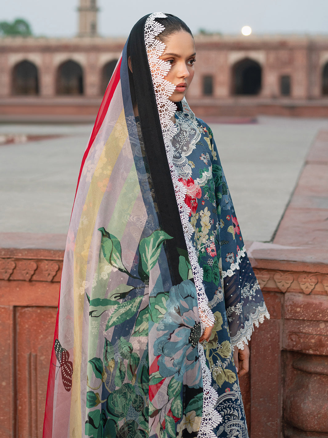 Bin Ilyas | Naqsh Naaz Luxury Lawn 25 | 2081 - B - Official Bin Ilyas - Agha Fabrics UK