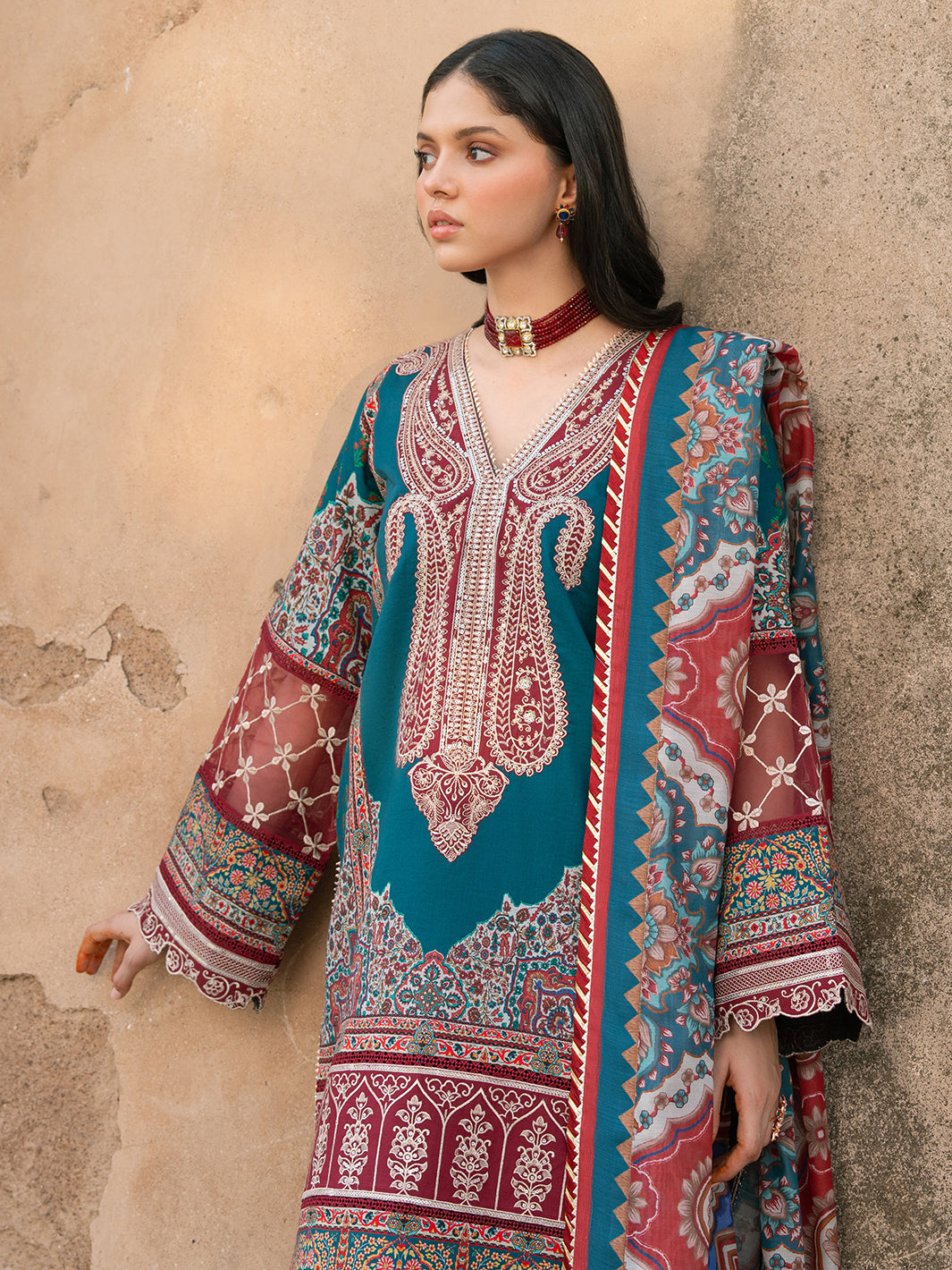 Bin Ilyas | Naqsh Naaz Luxury Lawn 25 | 2083 - B - Official Bin Ilyas - Agha Fabrics UK