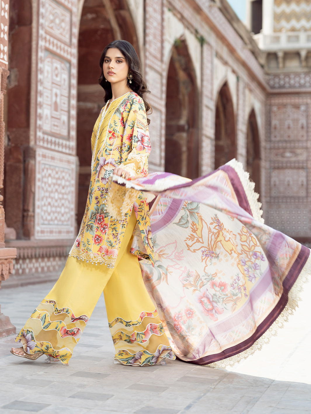 Bin Ilyas | Naqsh Naaz Luxury Lawn 25 | 2085 - A - Official Bin Ilyas - Agha Fabrics UK