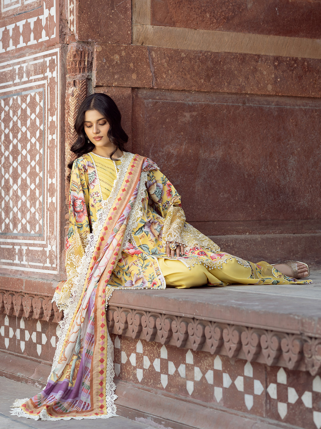 Bin Ilyas | Naqsh Naaz Luxury Lawn 25 | 2085 - A - Official Bin Ilyas - Agha Fabrics UK