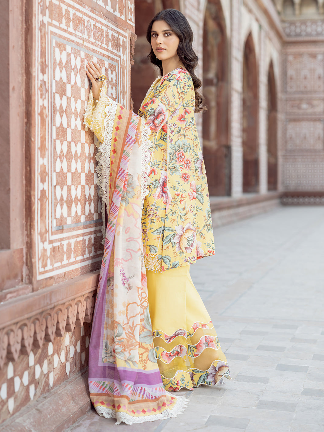 Bin Ilyas | Naqsh Naaz Luxury Lawn 25 | 2085 - A - Official Bin Ilyas - Agha Fabrics UK
