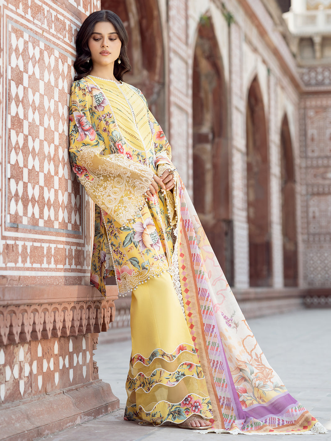 Bin Ilyas | Naqsh Naaz Luxury Lawn 25 | 2085 - A - Official Bin Ilyas - Agha Fabrics UK