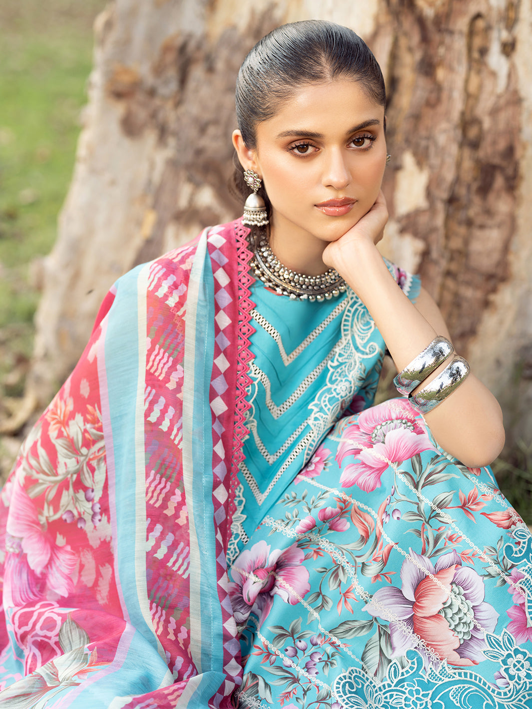 Bin Ilyas | Naqsh Naaz Luxury Lawn 25 | 2085 - B - Official Bin Ilyas - Agha Fabrics UK