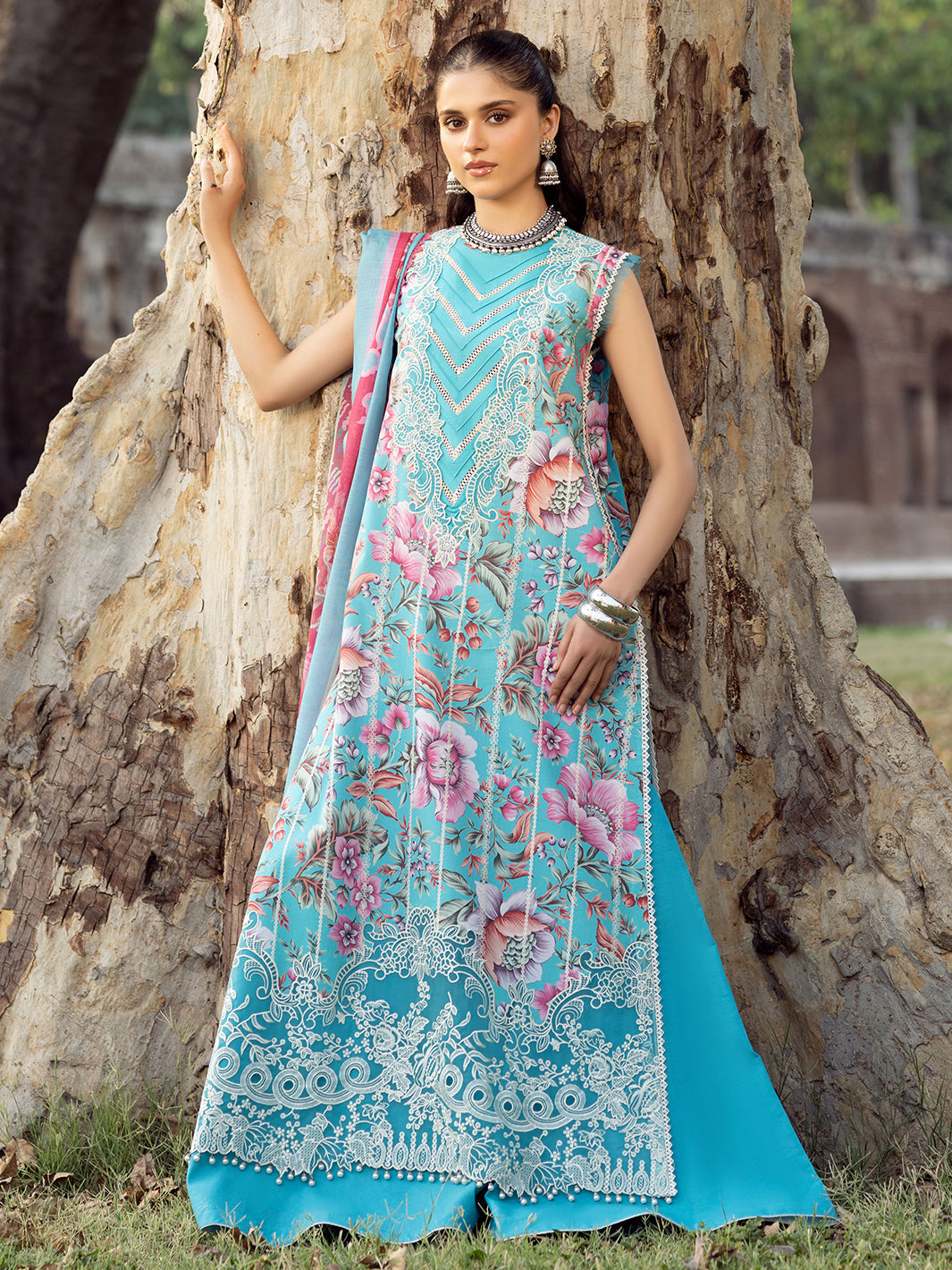 Bin Ilyas | Naqsh Naaz Luxury Lawn 25 | 2085 - B - Official Bin Ilyas - Agha Fabrics UK