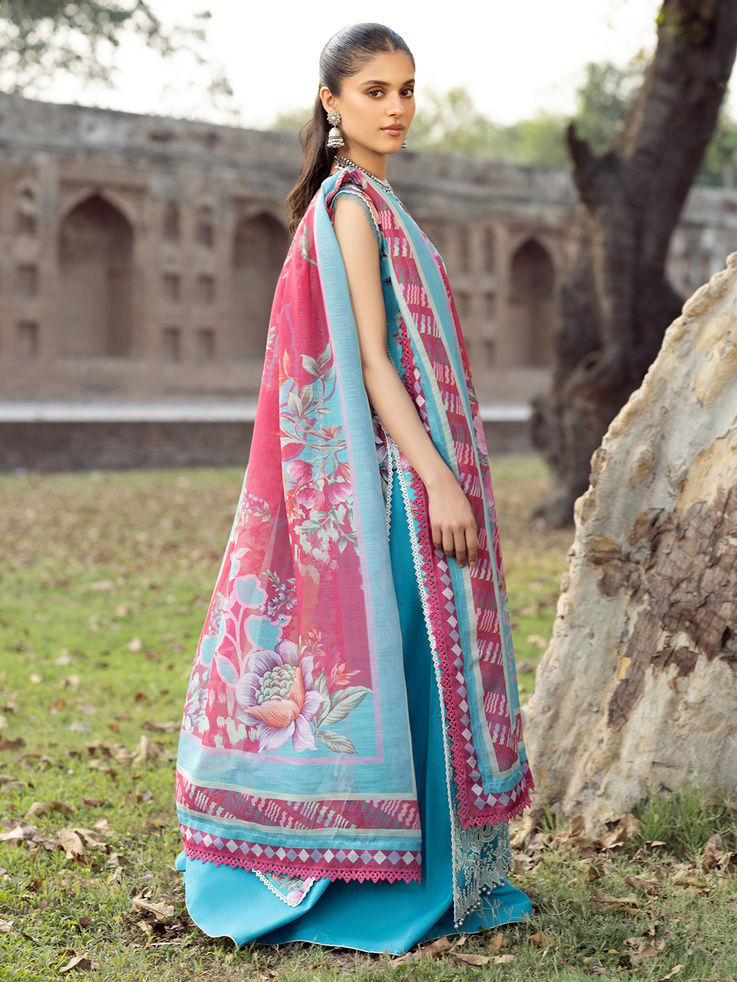Bin Ilyas | Naqsh Naaz Luxury Lawn 25 | 2085 - B - Official Bin Ilyas - Agha Fabrics UK