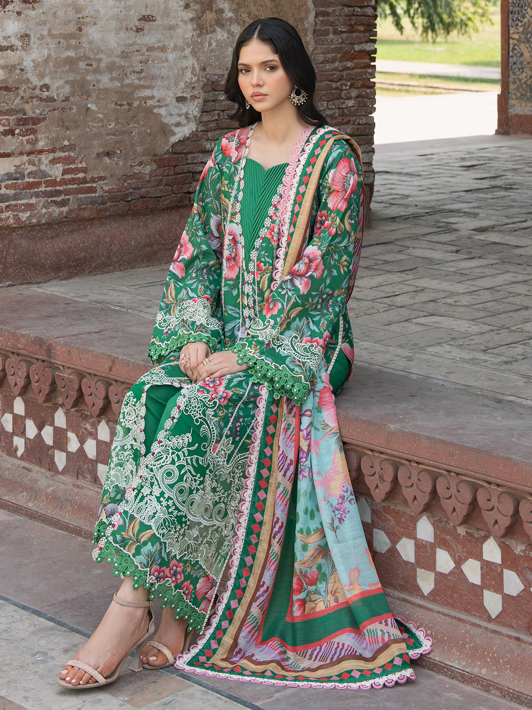 Bin Ilyas | Naqsh Naaz Luxury Lawn 25 | 2085 - D - Official Bin Ilyas - Agha Fabrics UK