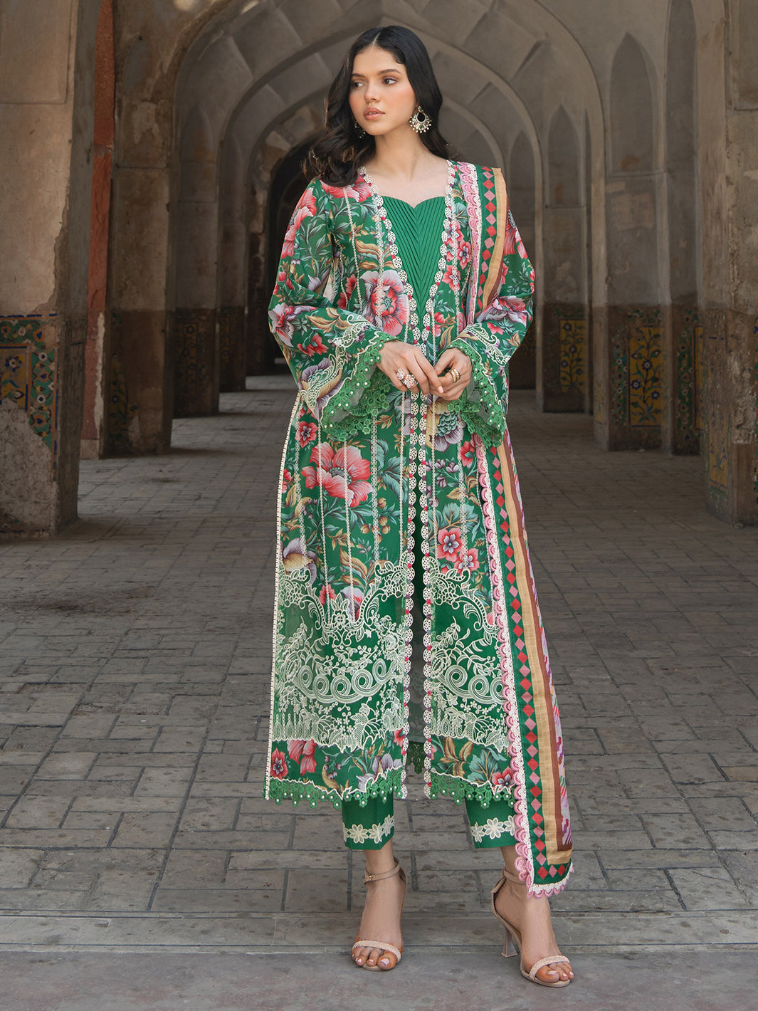 Bin Ilyas | Naqsh Naaz Luxury Lawn 25 | 2085 - D - Official Bin Ilyas - Agha Fabrics UK