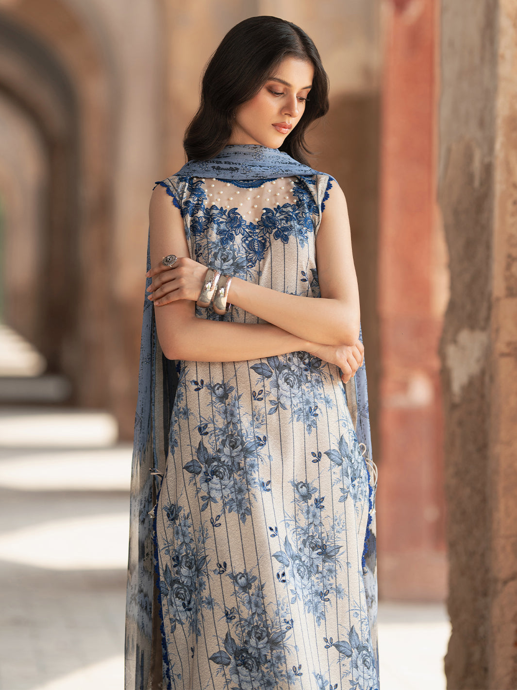 Bin Ilyas | Naqsh Naaz Luxury Lawn 25 | 2087 - A - Official Bin Ilyas - Agha Fabrics UK