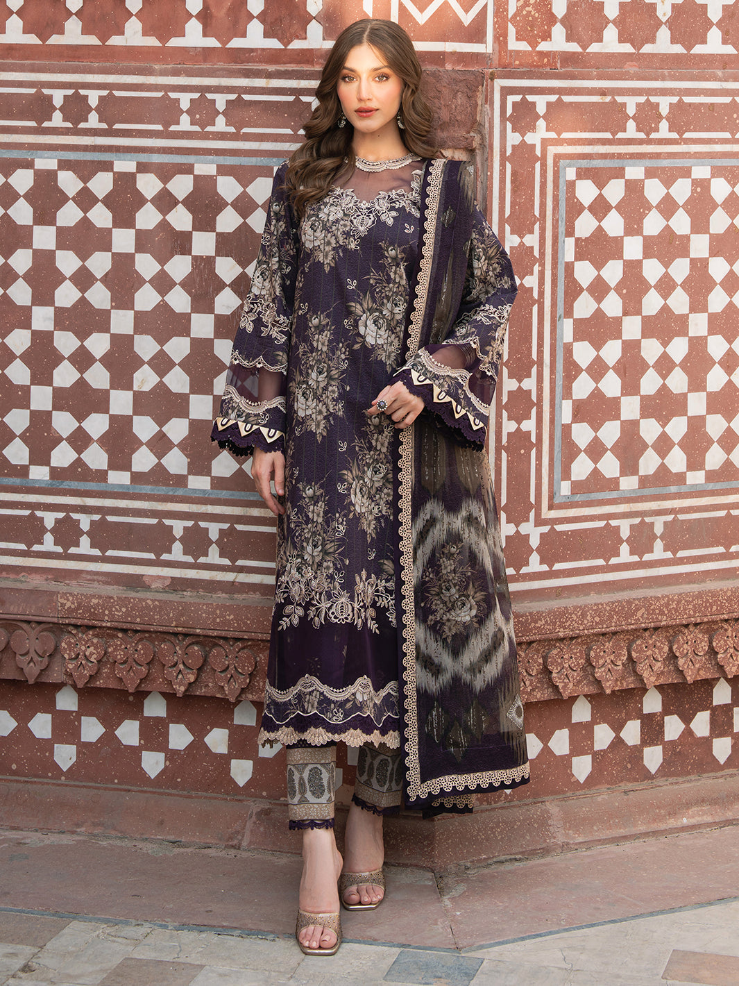 Bin Ilyas | Naqsh Naaz Luxury Lawn 25 | 2087 - B - Official Bin Ilyas - Agha Fabrics UK