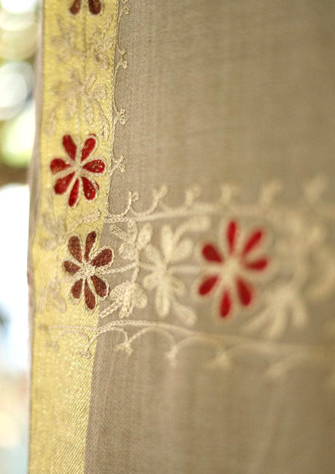 Ari Work Wool Shawl D - 105 - Brown - Official Shawls Niche - Agha Fabrics UK