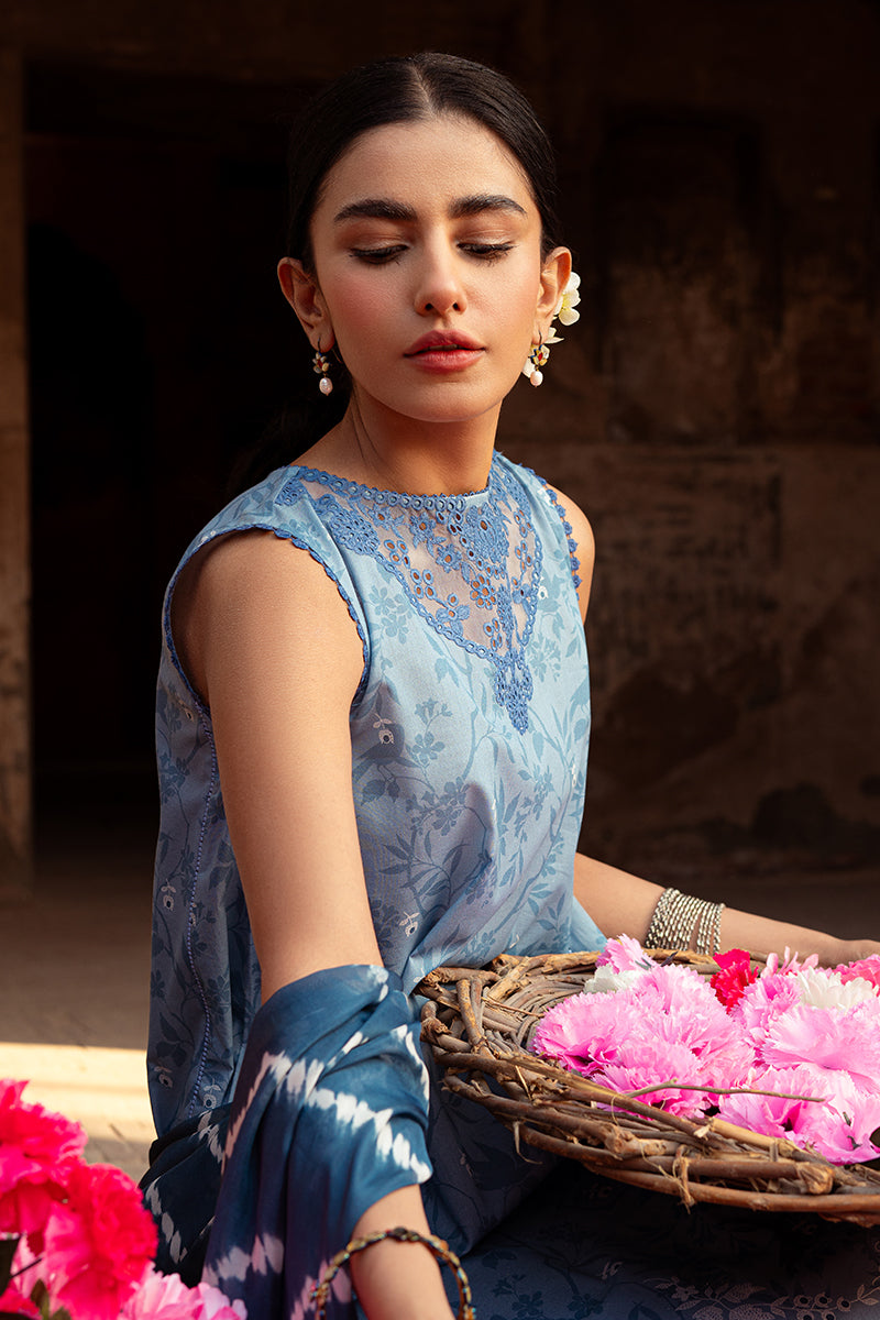 Cross Stitch | Premium Lawn 24 | BLUE SAND - Official Cross Stitch - Agha Fabrics UK