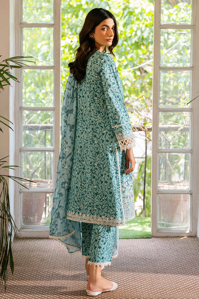 Cross Stitch | Mahiri Embroidered Lawn 24 | MINTY MEADOW - Official Cross Stitch - Agha Fabrics UK