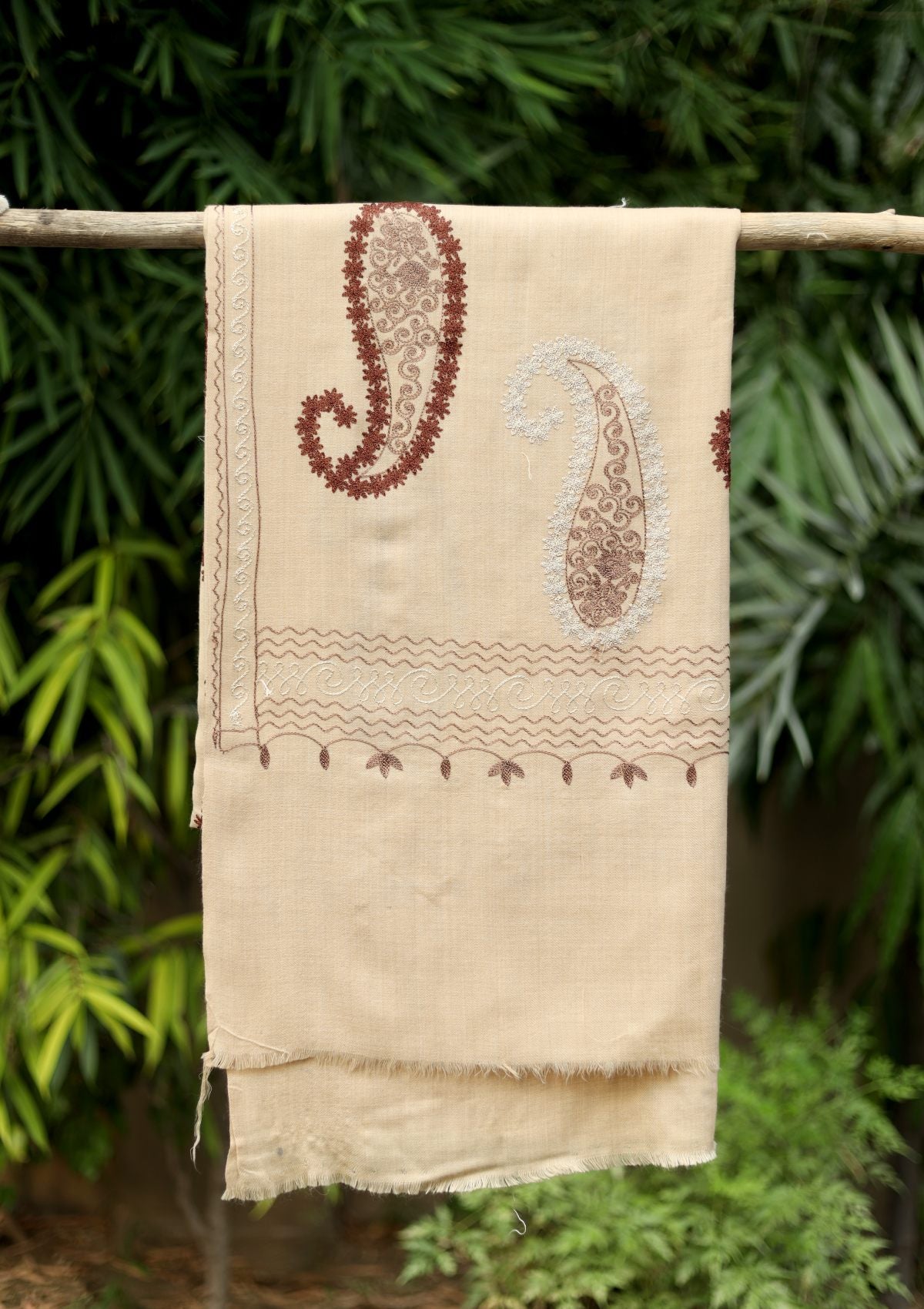 Ari Work Wool Shawl D - 50 - Skin - Official Shawls Niche - Agha Fabrics UK