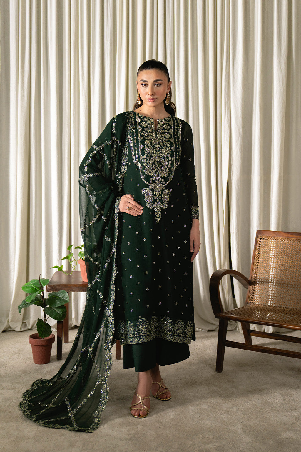 Neeshay | Ready to Wear Chiffon | RTW-CHFN-04 Green