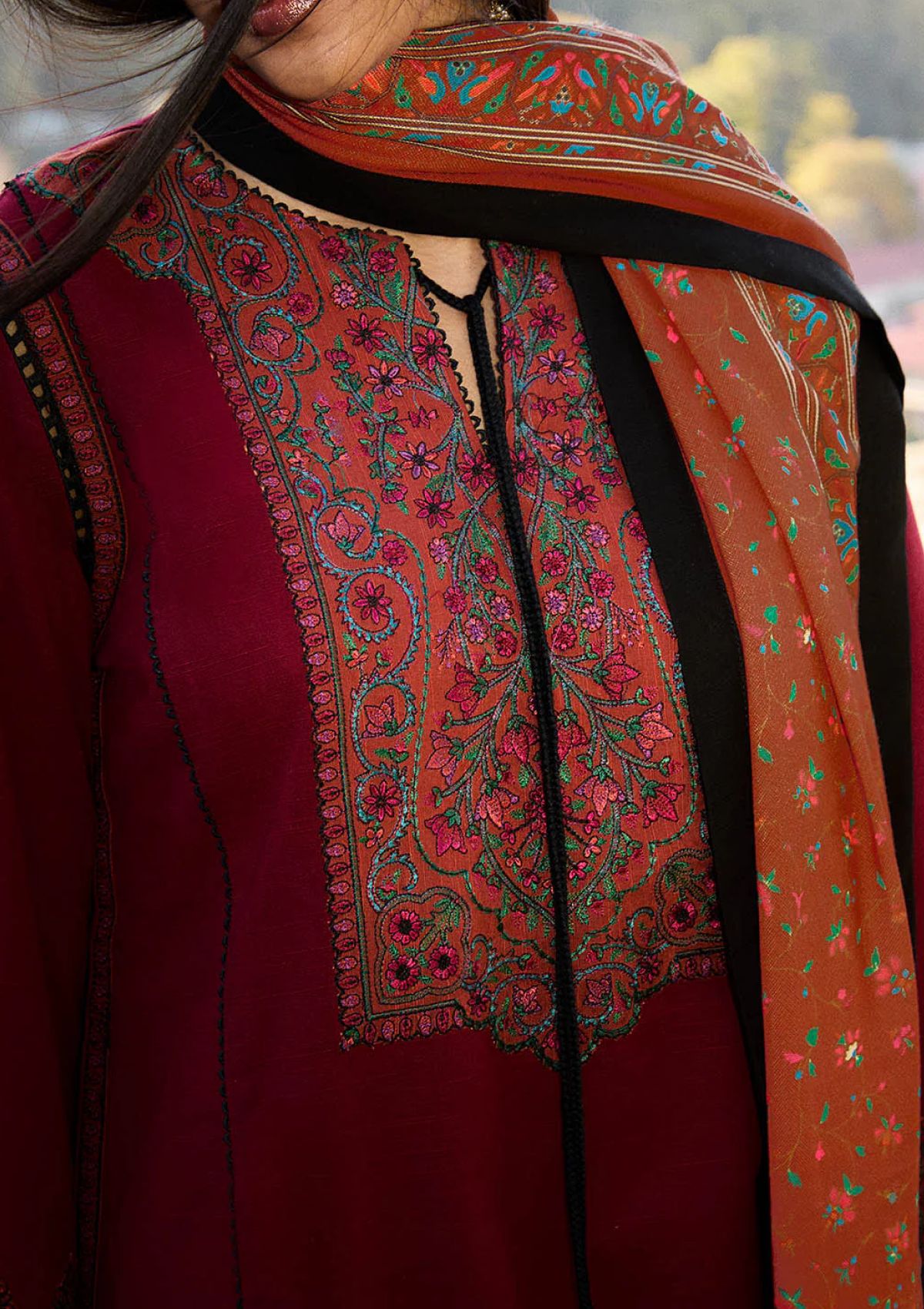 Winter Collection - Jugnu by Hussain Rehar - Autumn Winter - Ember - Official Jugnu by Hussain Rehar - Agha Fabrics UK
