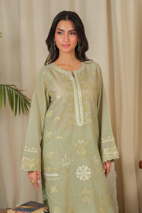 Noor by Saadia Asad | Noor Pret 25 | D4 - Muted Green
