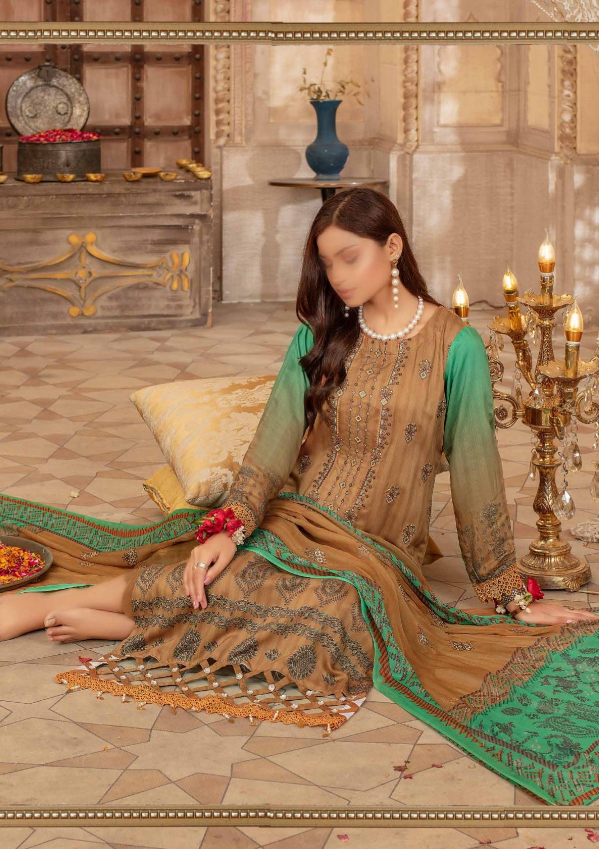 Winter Collection - Laiba - D/P Viscose - V23 - LV#08 - Official Laiba - Agha Fabrics UK