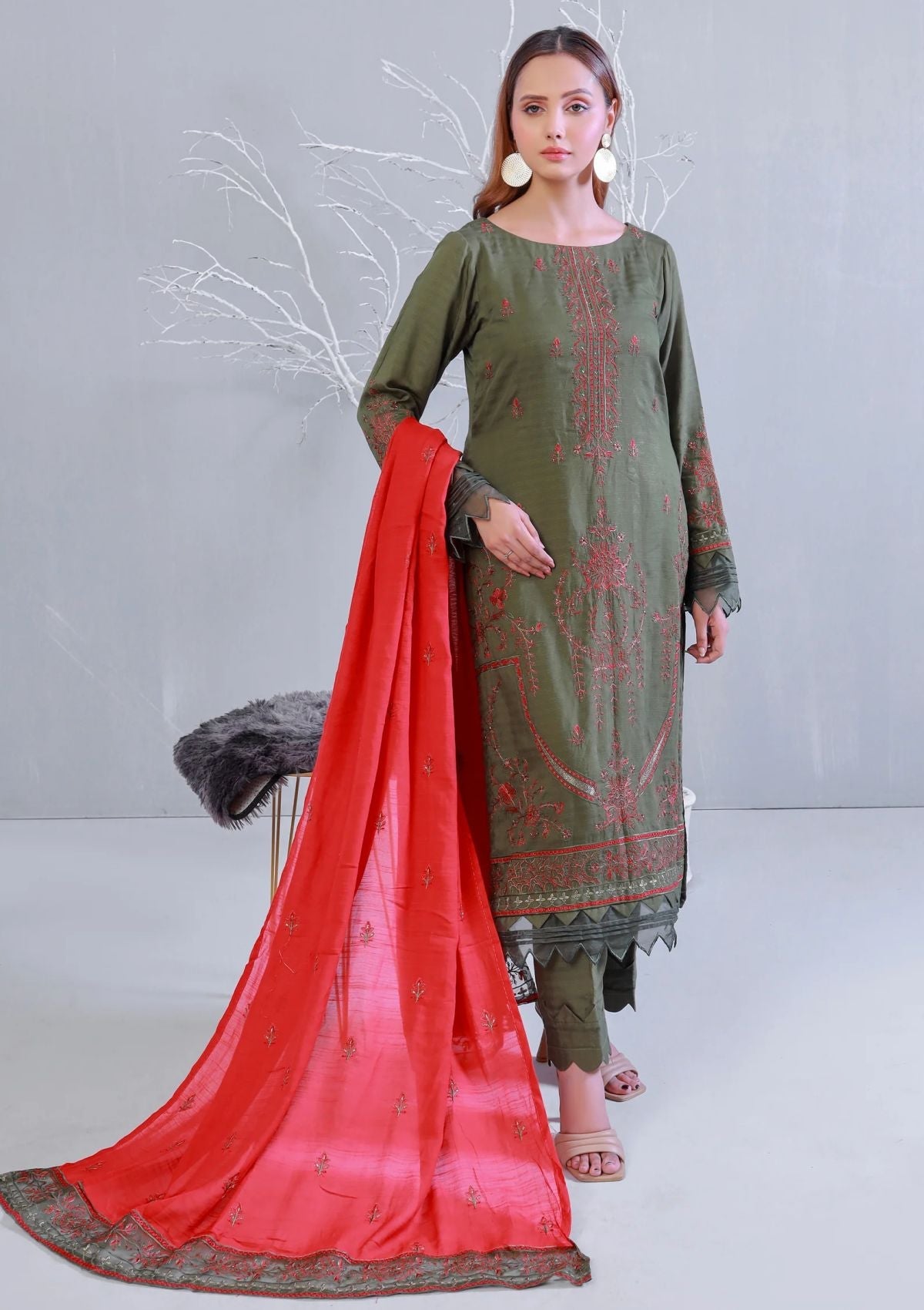 Winter Collection - Almish - Unstitched 24 - D#595 - Giti - Official Almish - Agha Fabrics UK