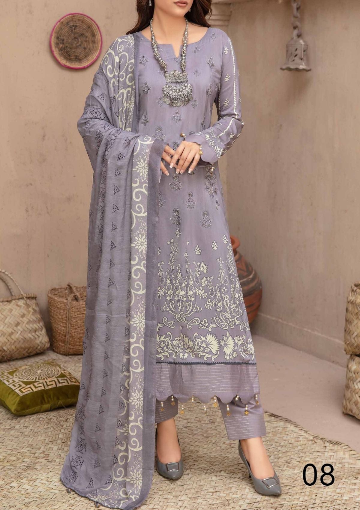 Winter Collection - Laiba - D/P Viscose - V26 - LV#08 - Official Laiba - Agha Fabrics UK