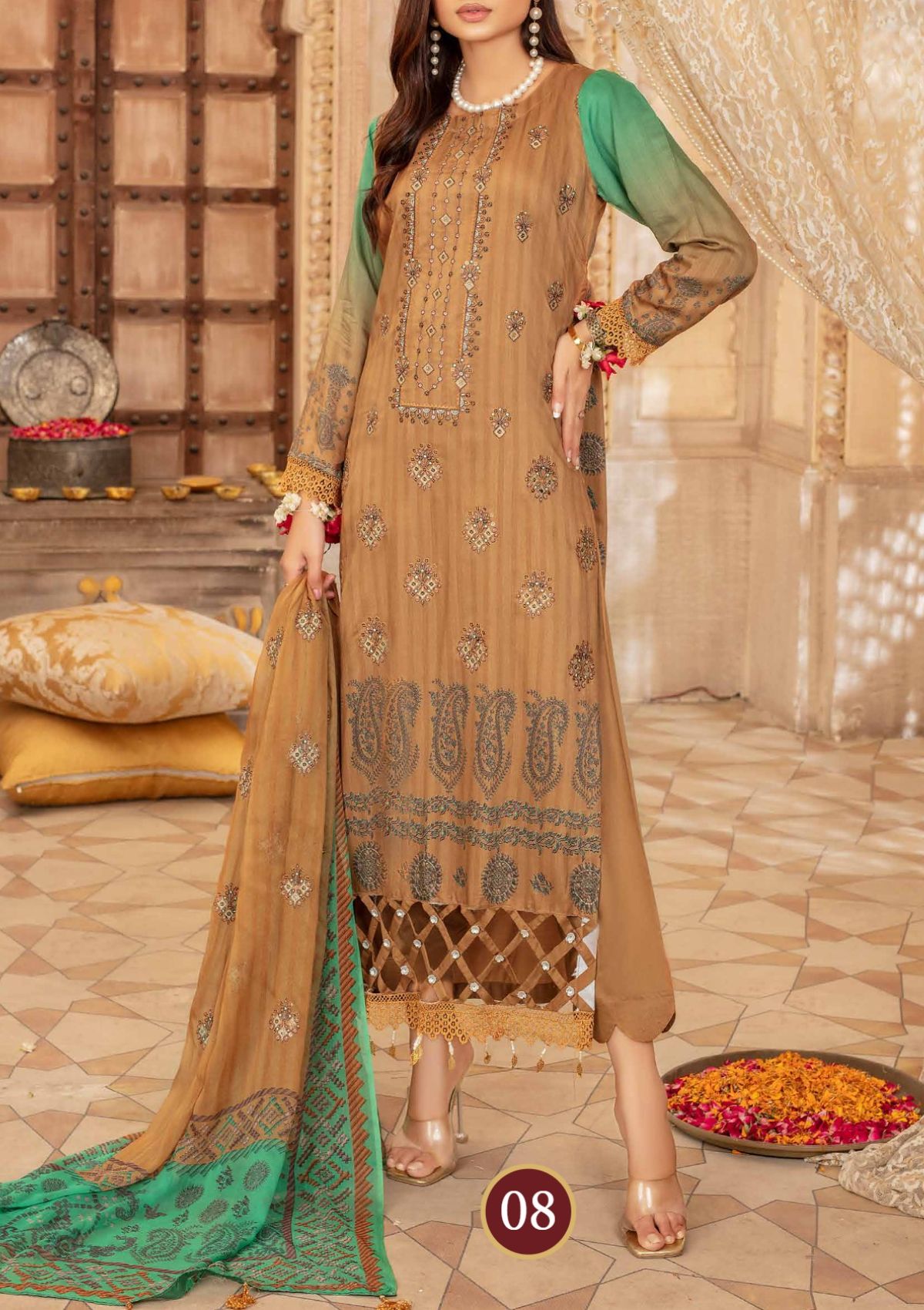 Winter Collection - Laiba - D/P Viscose - V23 - LV#08 - Official Laiba - Agha Fabrics UK