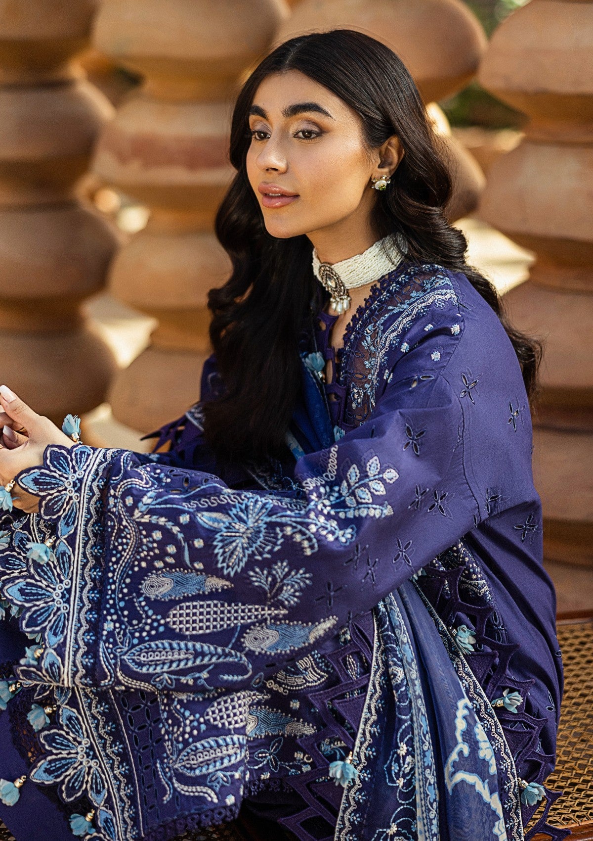 Lawn - Akbar Aslam - Alessandra - D#152 - Oceira - Official Akbar Aslam - Agha Fabrics UK