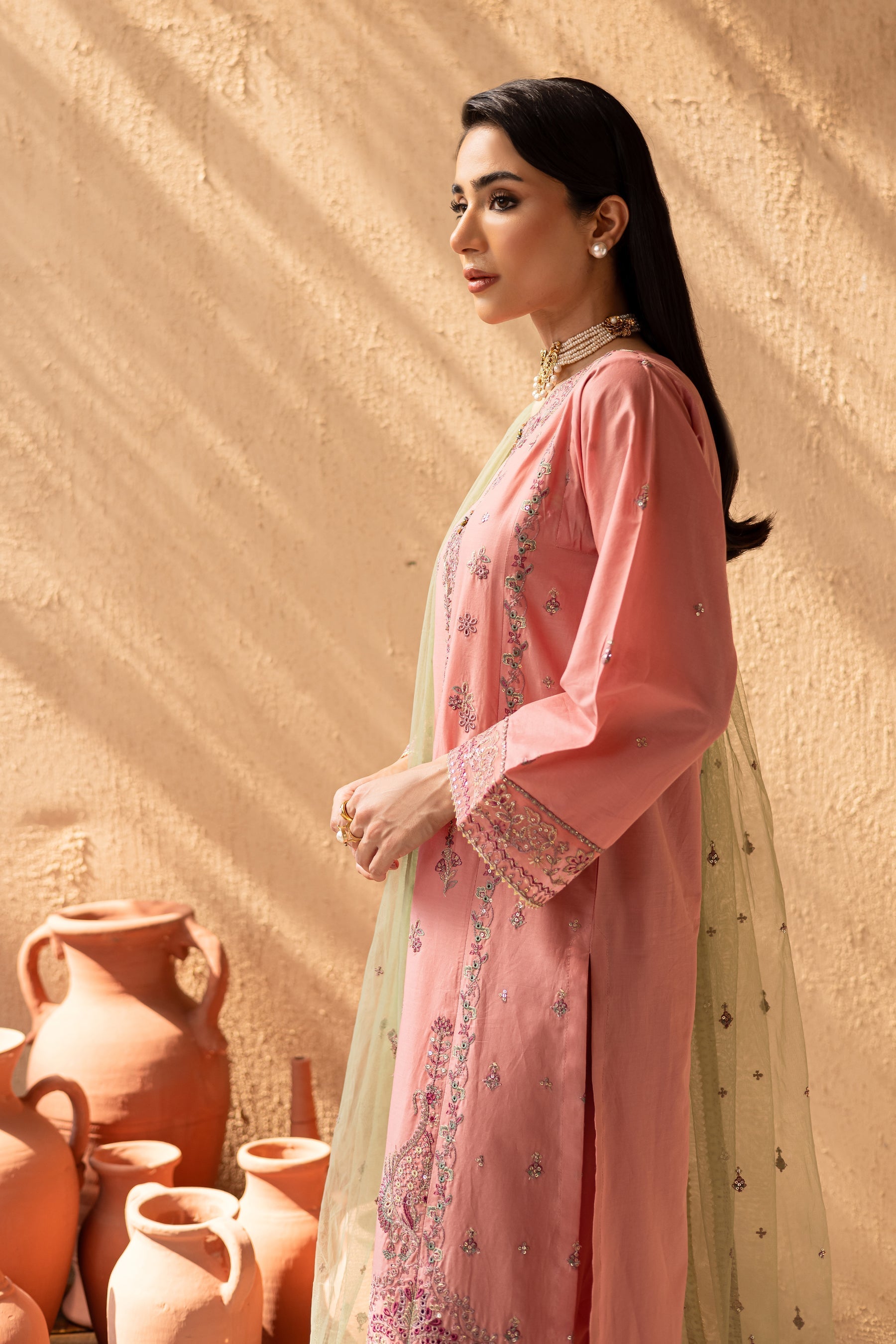 Batik | Nyra Embroidered Summer Solids | Anastasia - Official Batik - Agha Fabrics UK