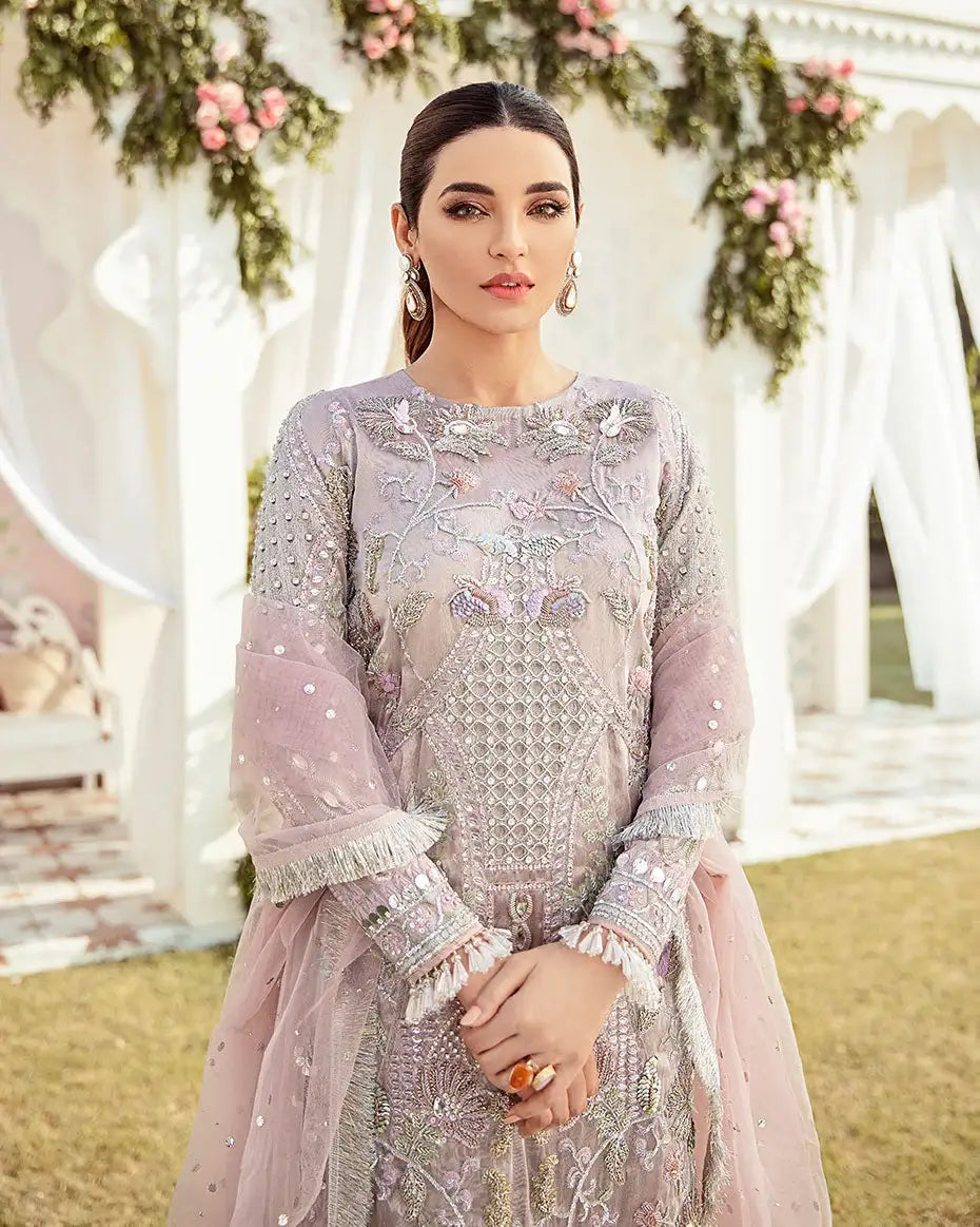 Gulaal | Wedding Formals | CLAIR EMBROIDERED NET 3-PIECE SUIT WS-05 - Official Gulaal - Agha Fabrics UK